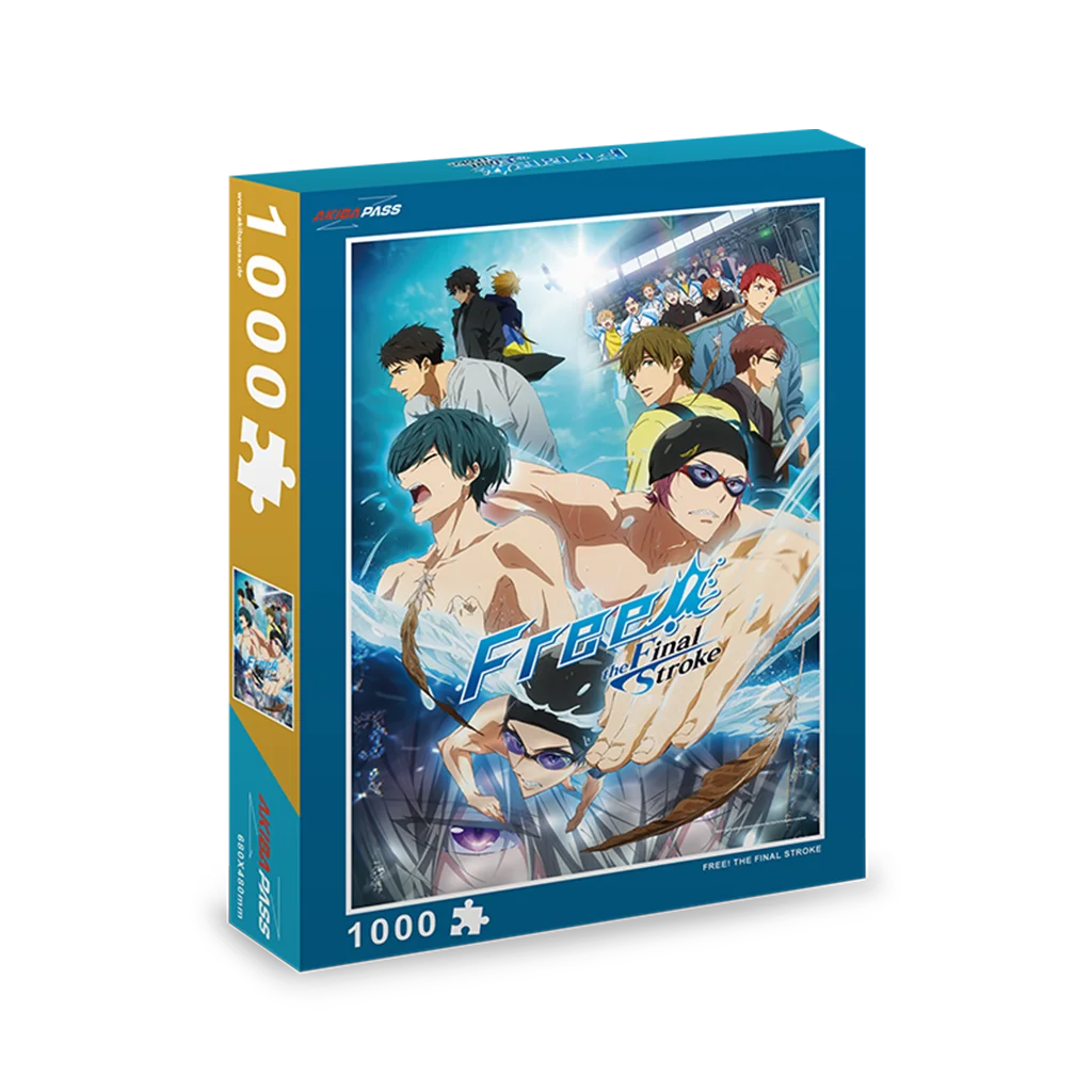 1000-teiliger Puzzle mit Charakteren aus Free! Final Stroke in lebhaftem Blau und Weiß